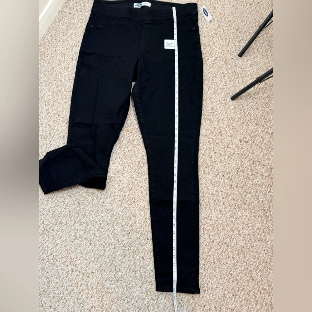 Old Navy Women Black Super Skinny Jeans Size 14 Tall NWT Slimming Waist Stretch - Picture 8 of 11